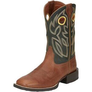 Justin Boots Men's Bowline Whiskey 11" Stampede Cowboy Boots green tan 14D